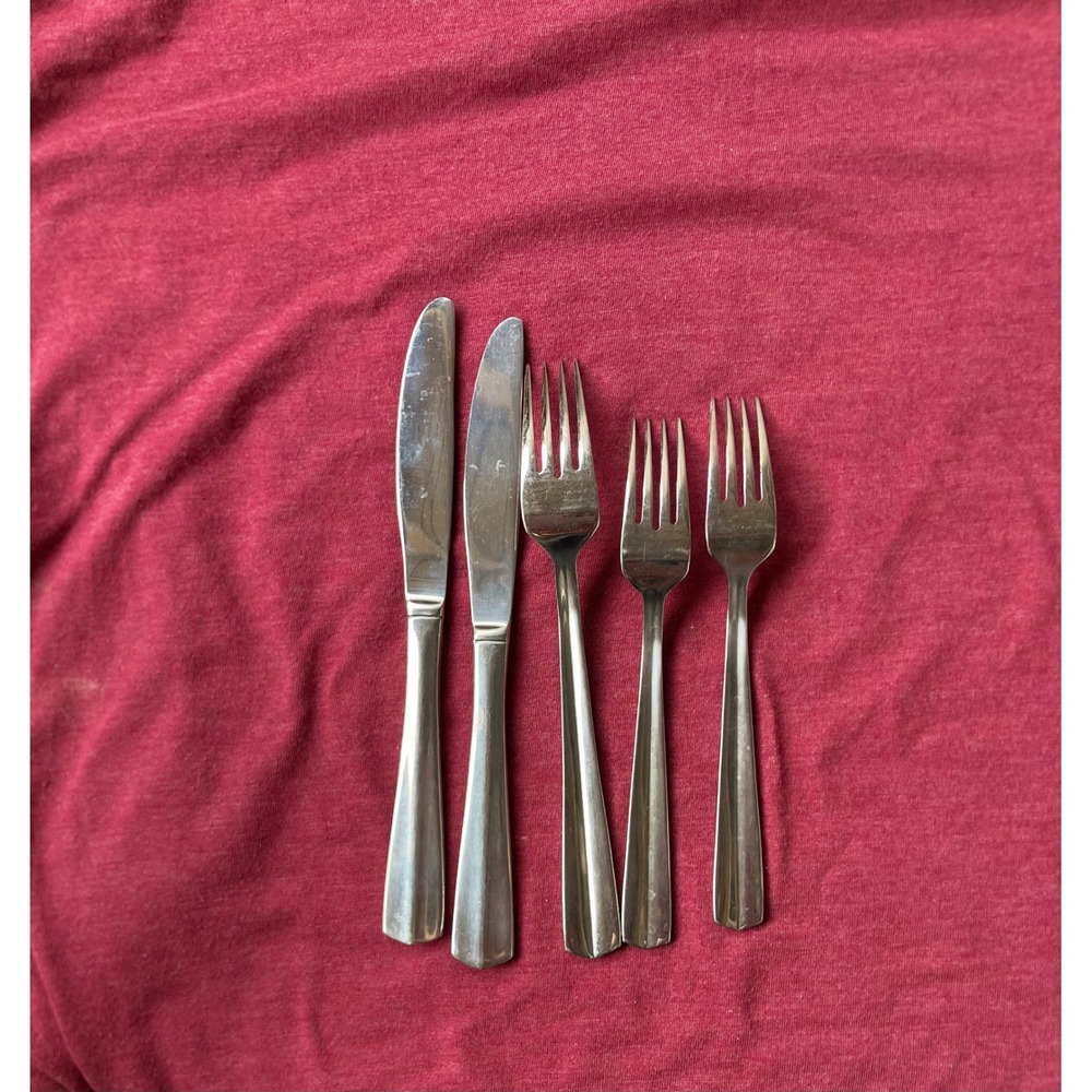 Studio Q Stainless Steel Flatware Set 5 Piece Knives and Forks Silverware